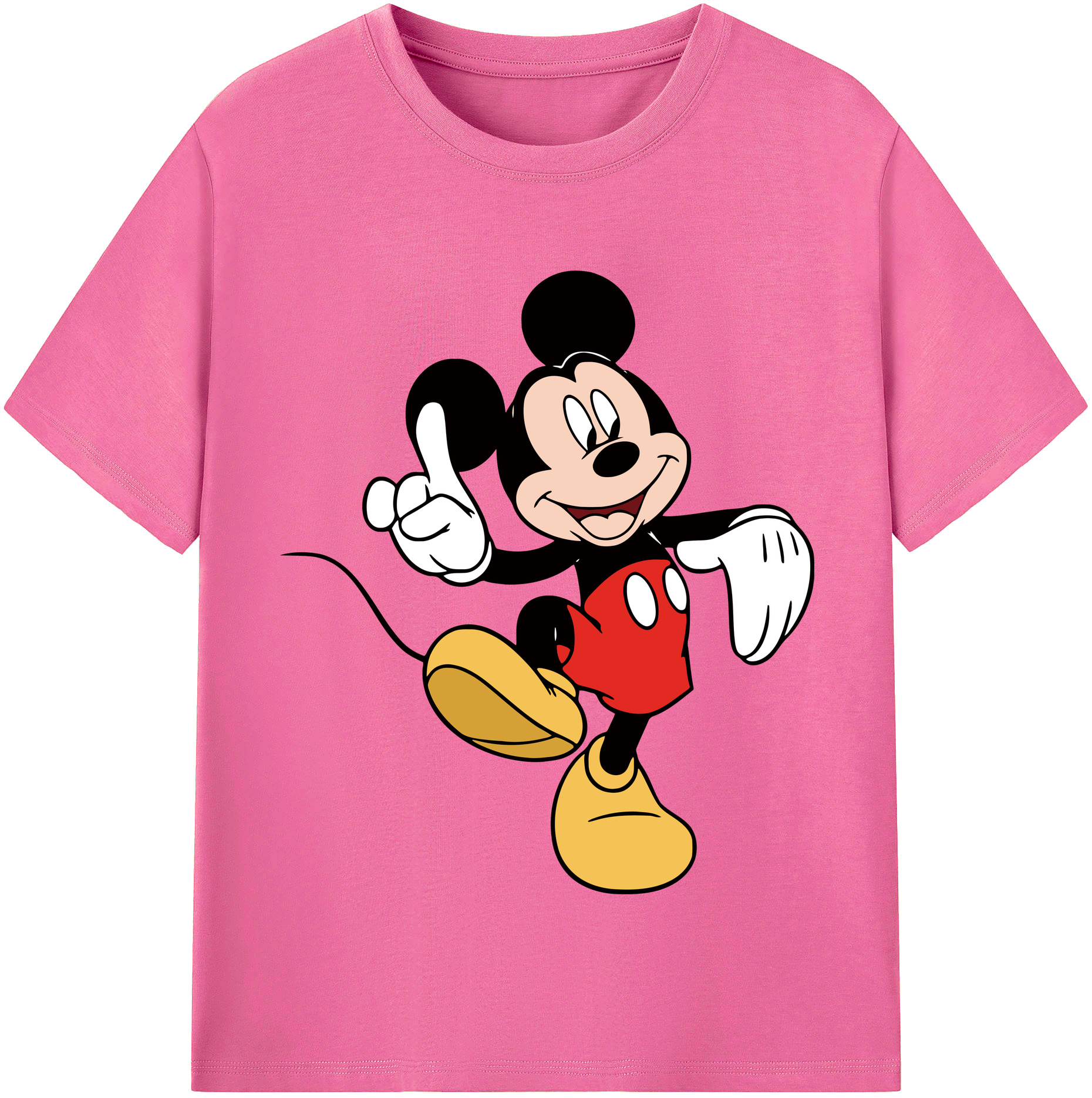 （画像用） ミッキーマウス Mickey Mouse レディースカジュアルプリントTシャツ（綿100％）